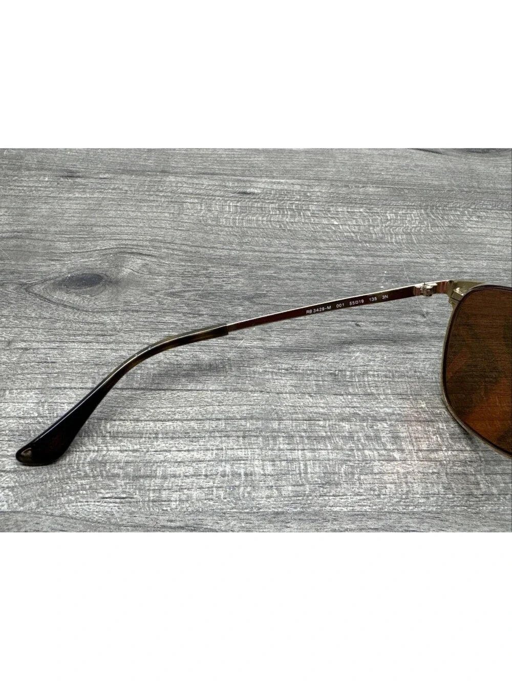 RAY-BAN Signet Sunglasses FRAMES ONLY, BAD LENS RB 3429-M 001 3N Gold 55[]19-135